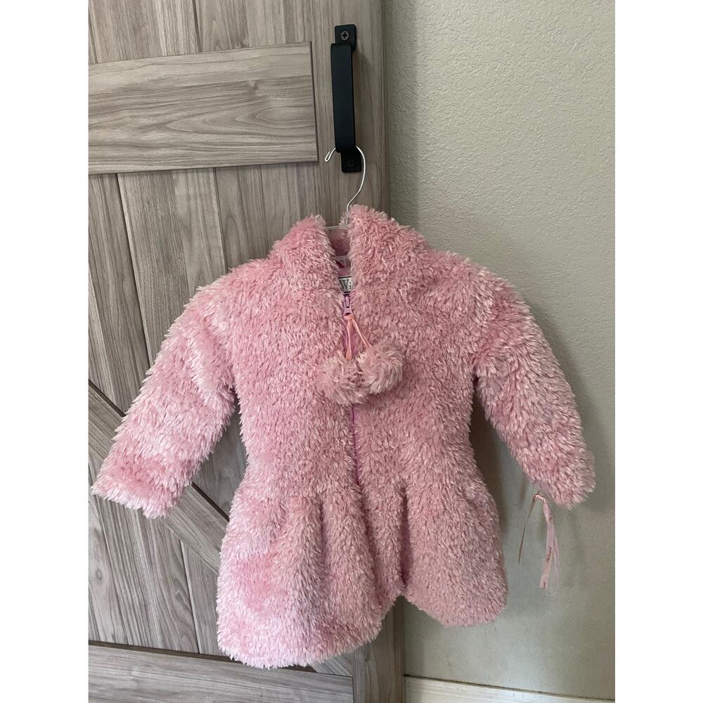NWT Widgeon Girls size 4 faux fur pom-pom hooded jacket